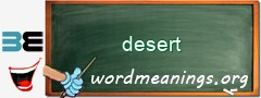 WordMeaning blackboard for desert